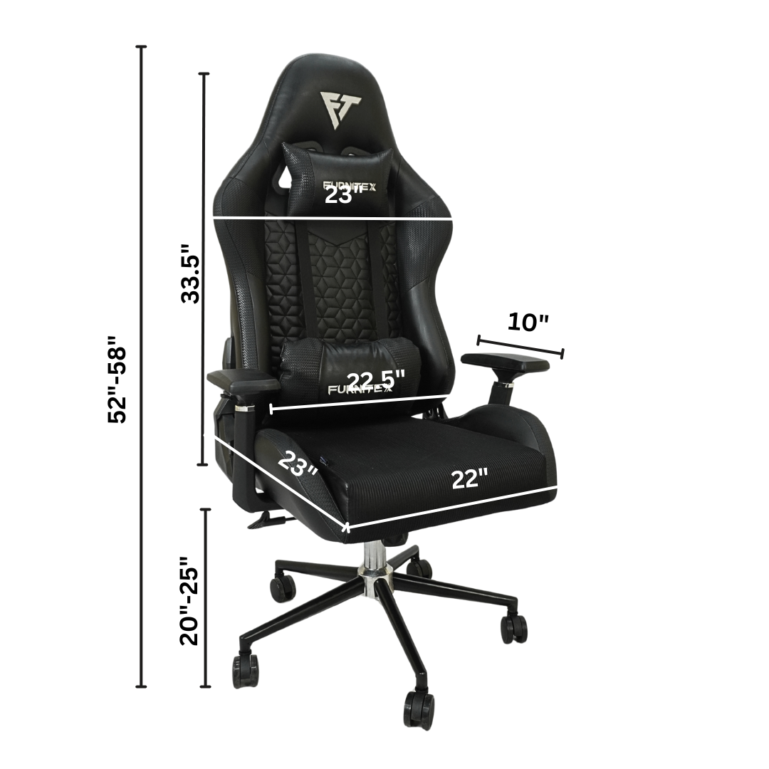 FURNITEX - Gaming Chair with 4D Armrest (FT-G5) Black - Furnitex Limited