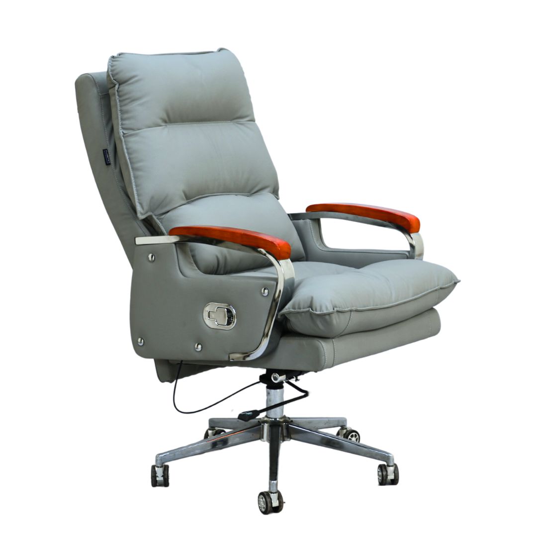Comfortable Luxury Boss Chair (FT-HF028) Gray - best office chair in bangladesh, executive chair for office, childs table and chair set, Gaming Chair, Digital Safety Locker, Bar Stool, leather boss chair, Restaurant Chair, Large Antique Wall Mirror -Furnitex Limited