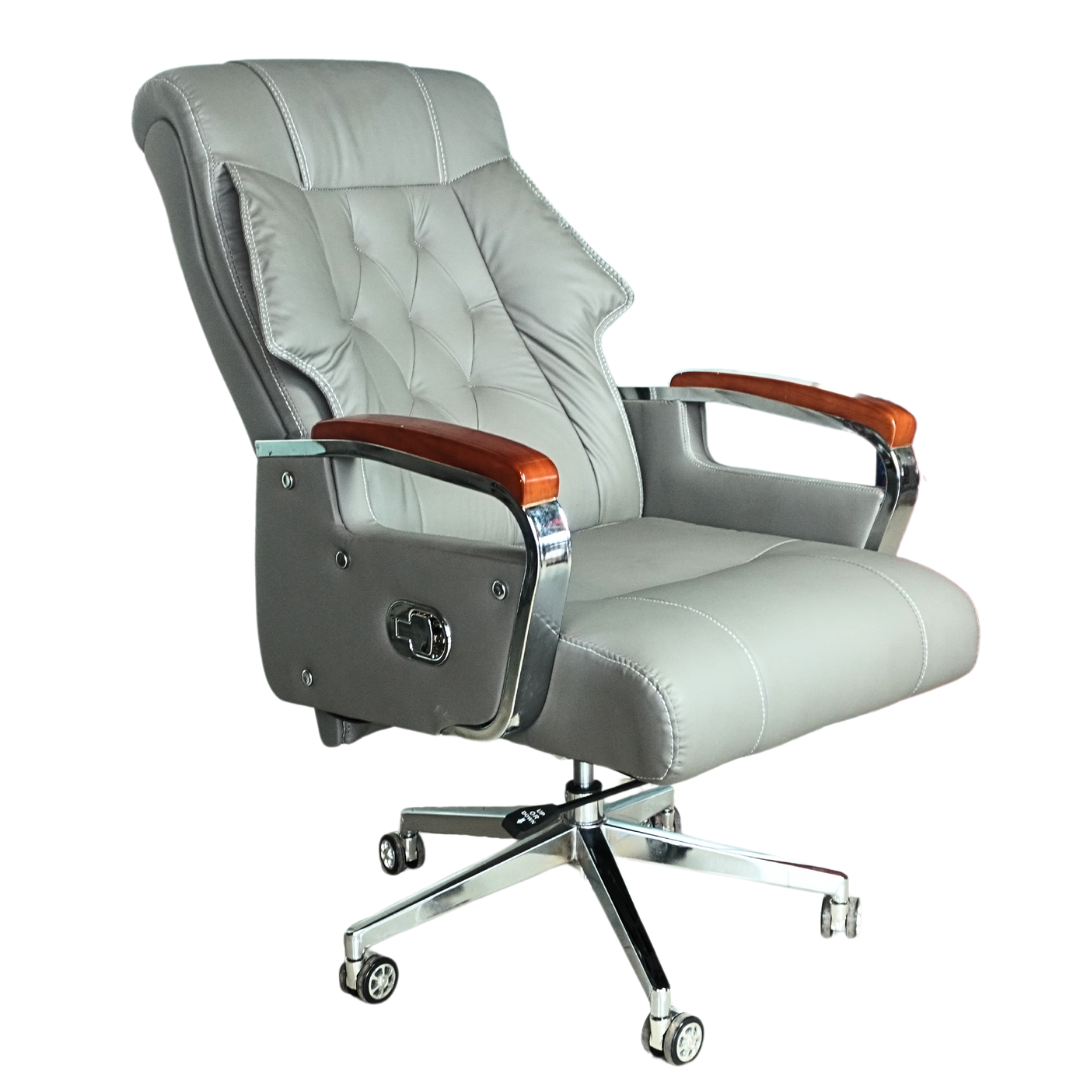 Comfortable Luxury Boss Chair (FT-H186) Gray - best office chair in bangladesh, executive chair for office, childs table and chair set, Gaming Chair, Digital Safety Locker, Bar Stool, leather boss chair, Restaurant Chair, Large Antique Wall Mirror -Furnitex Limited
