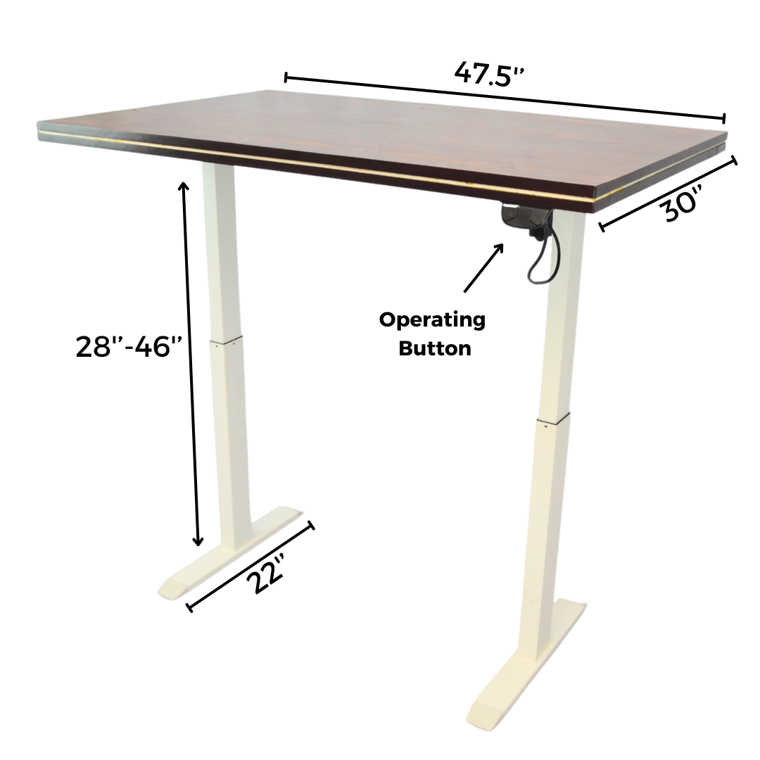 Electric Height-Adjustable Elevating Desk (FT-Y100) White Brown Top - best office chair in bangladesh, executive chair for office, childs table and chair set, Gaming Chair, Digital Safety Locker, Bar Stool, leather boss chair, Restaurant Chair, Large Antique Wall Mirror -Furnitex Limited