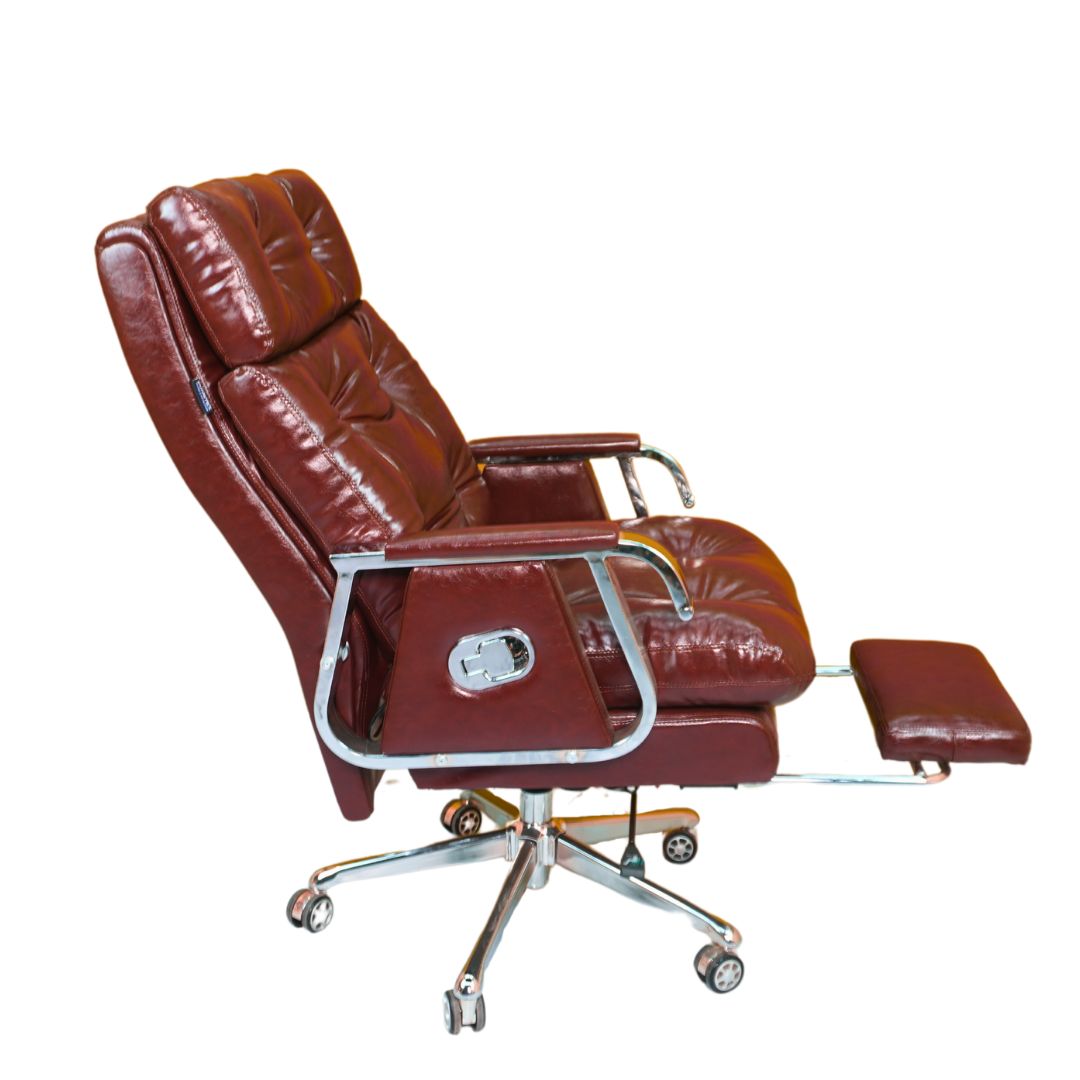 Comfortable Luxury Boss Chair (FT-HM09) Pro Chocolate - best office chair in bangladesh, executive chair for office, childs table and chair set, Gaming Chair, Digital Safety Locker, Bar Stool, leather boss chair, Restaurant Chair, Large Antique Wall Mirror -Furnitex Limited