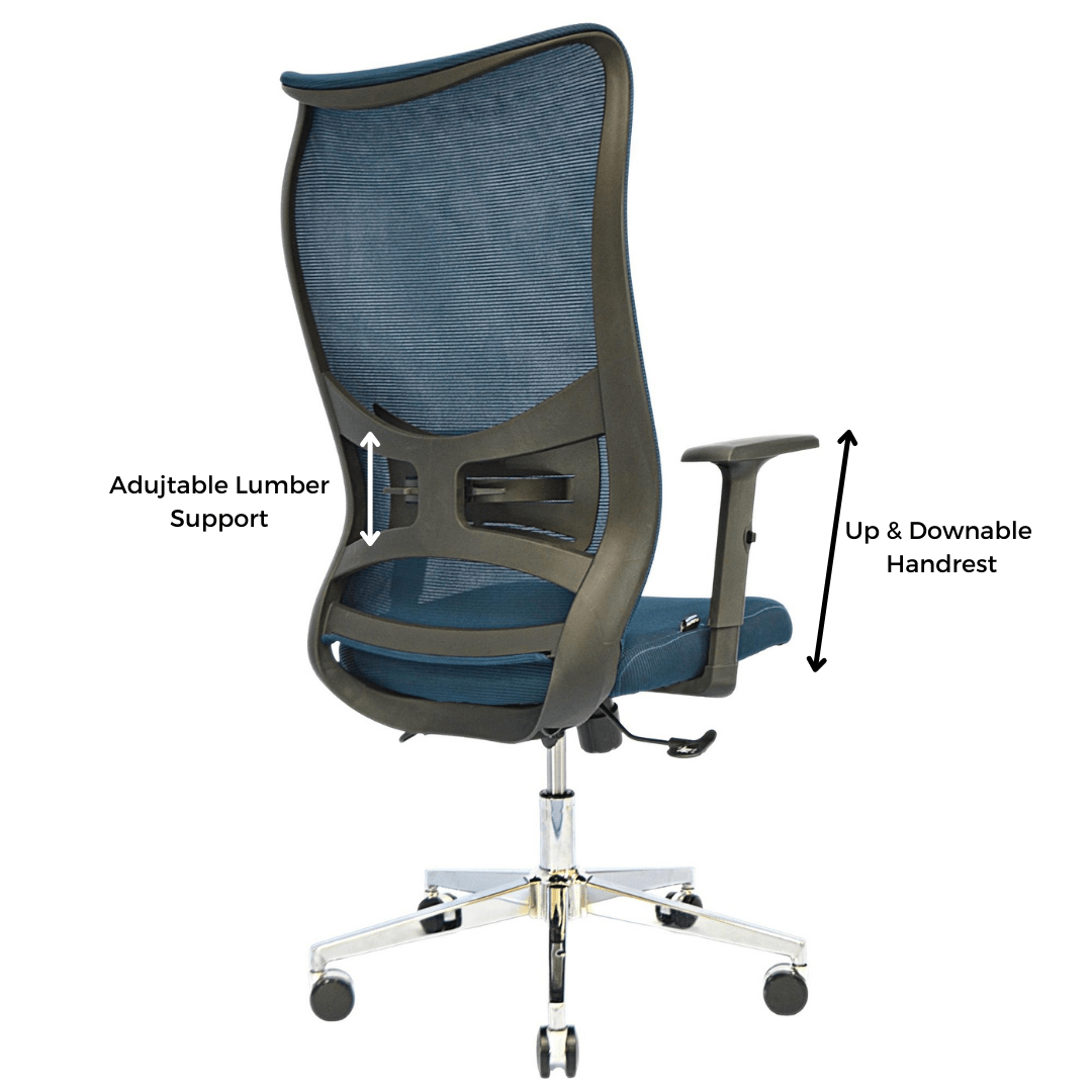 Executive Mesh Office Chair (FT-H987) Ocean Blue - best office chair in bangladesh, executive chair for office, childs table and chair set, Gaming Chair, Digital Safety Locker, Bar Stool, leather boss chair, Restaurant Chair, Large Antique Wall Mirror -Furnitex Limited
