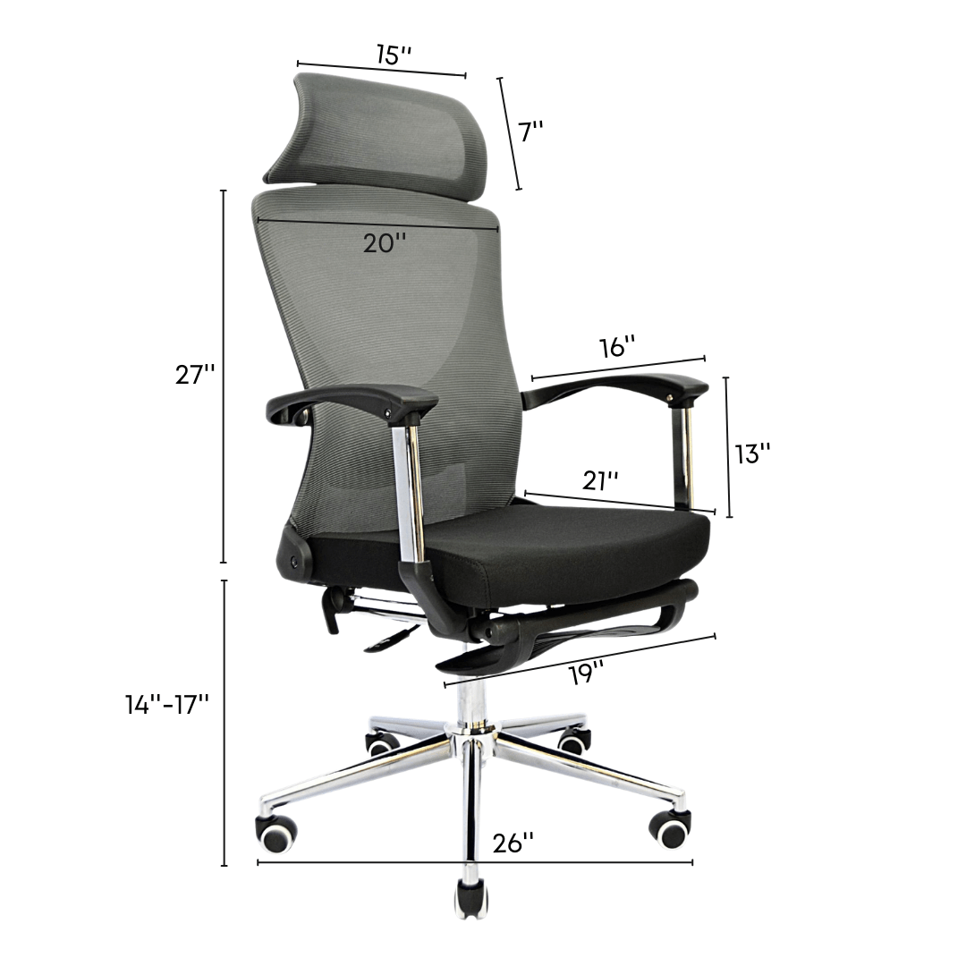 Executive Office Chair (FT-6067) Gray - best office chair in bangladesh, executive chair for office, childs table and chair set, Gaming Chair, Digital Safety Locker, Bar Stool, leather boss chair, Restaurant Chair, Large Antique Wall Mirror -Furnitex Limited