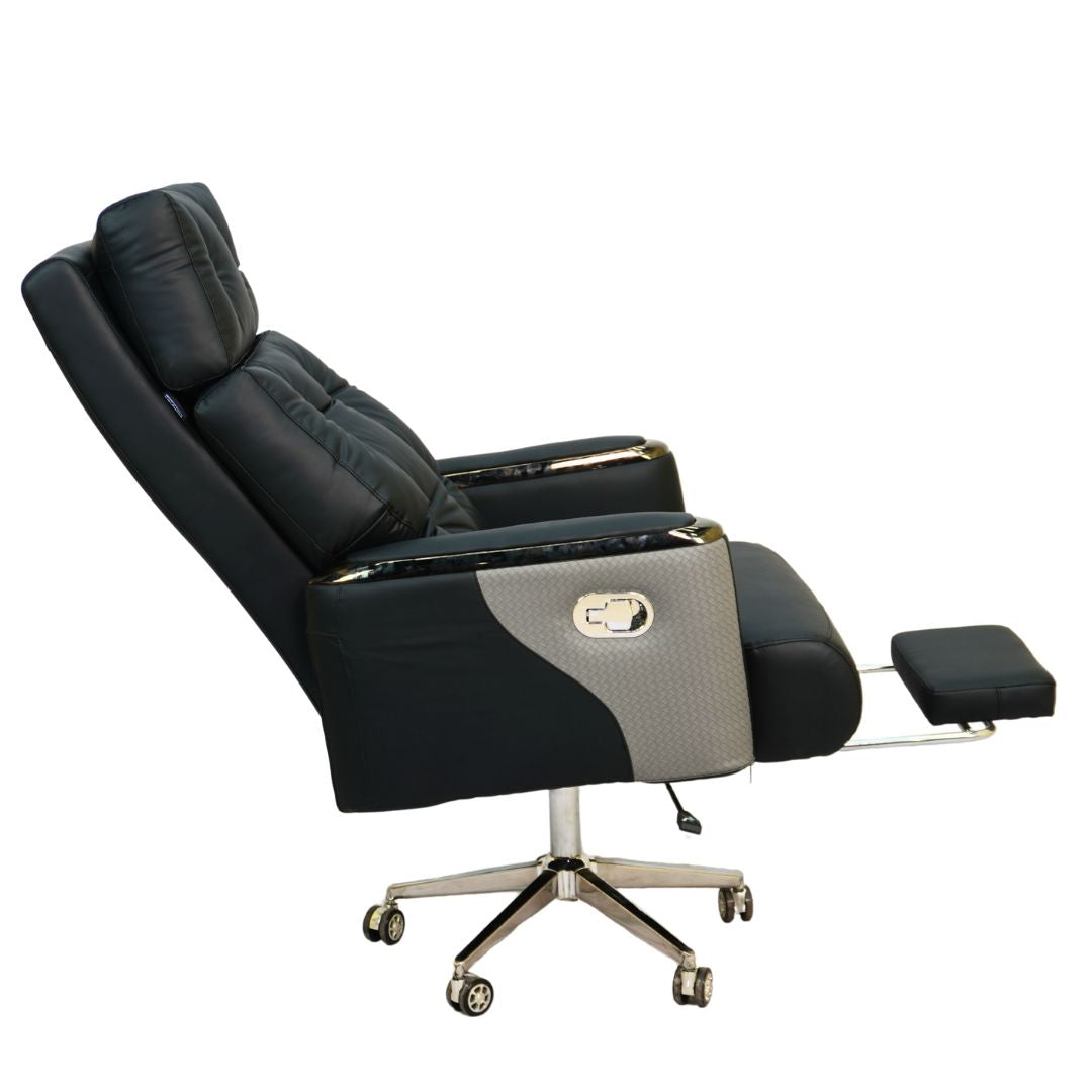 Executive Boss Chair with Footrest Black – Luxury Office Chair BD