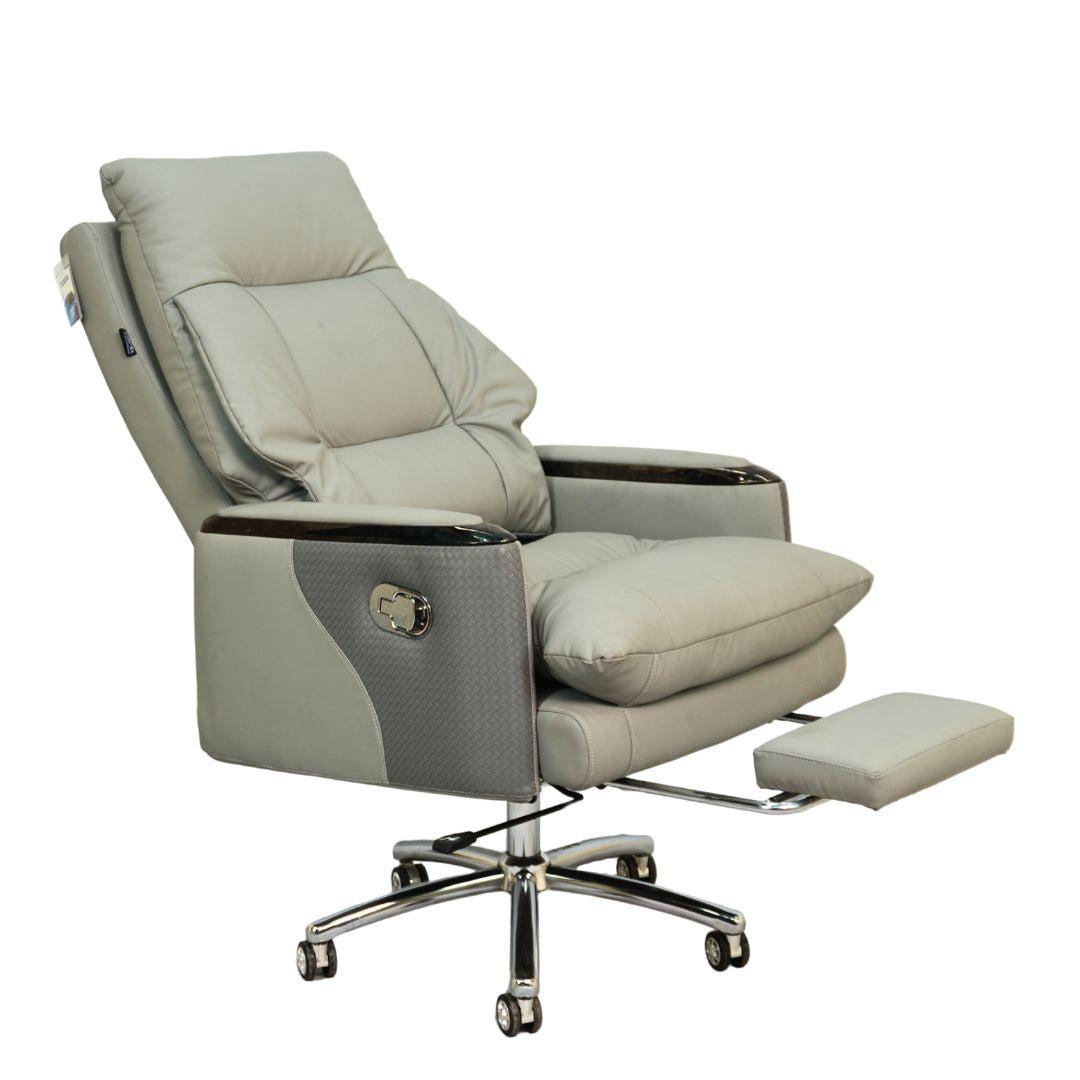 Executive Boss Chair with Footrest Gray - Furnitex BD