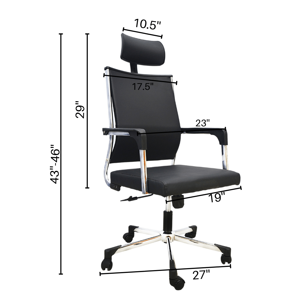 Hydraulic Office Chair (FT-H107) Black - best office chair in bangladesh, executive chair for office, childs table and chair set, Gaming Chair, Digital Safety Locker, Bar Stool, leather boss chair, Restaurant Chair, Large Antique Wall Mirror -Furnitex Limited