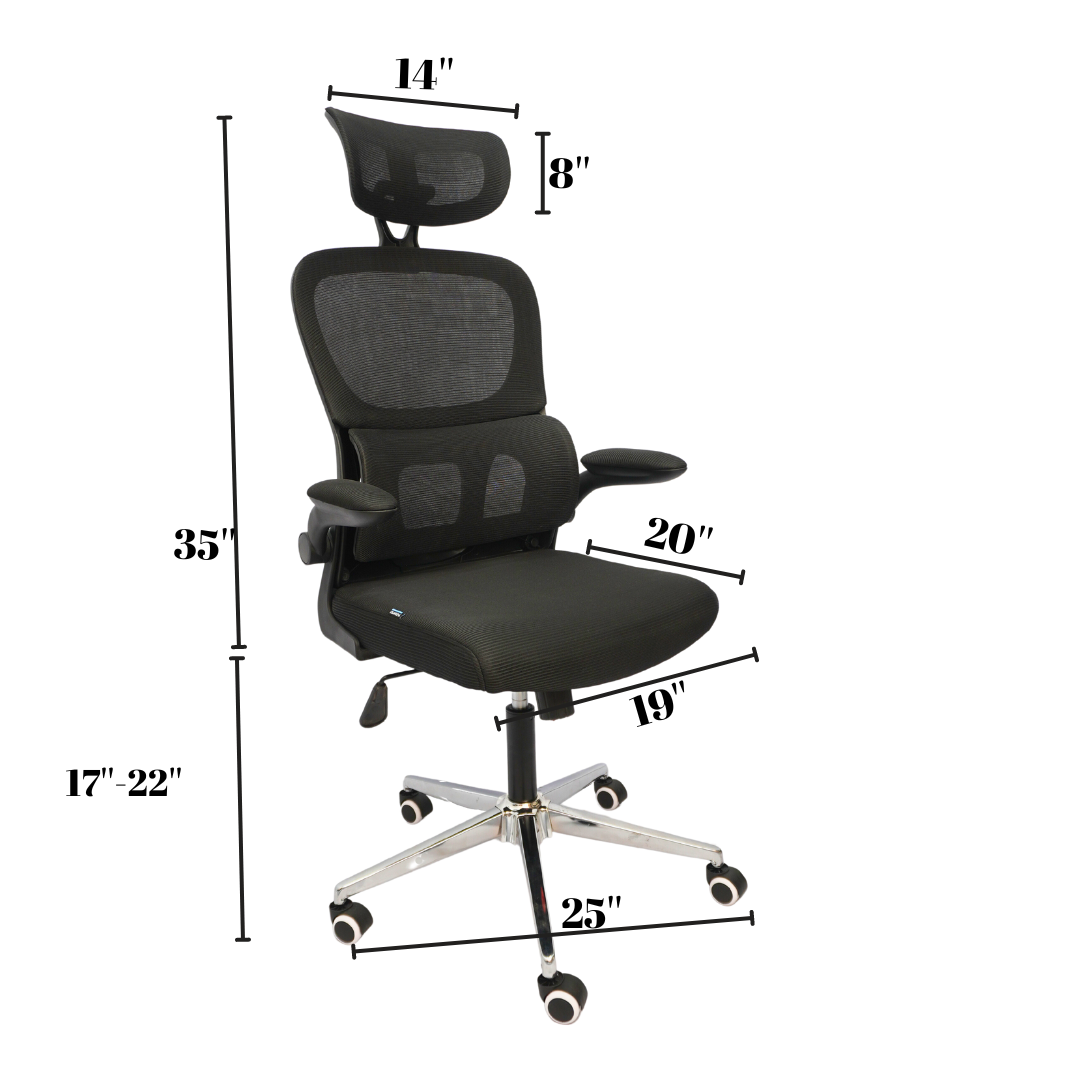 Revolving Office Chair (FT-H2404) Black - best office chair in bangladesh, executive chair for office, childs table and chair set, Gaming Chair, Digital Safety Locker, Bar Stool, leather boss chair, Restaurant Chair, Large Antique Wall Mirror -Furnitex Limited
