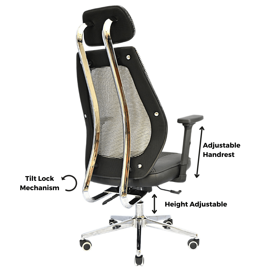 Revolving Office Chair (FT-HB860) Black - best office chair in bangladesh, executive chair for office, childs table and chair set, Gaming Chair, Digital Safety Locker, Bar Stool, leather boss chair, Restaurant Chair, Large Antique Wall Mirror -Furnitex Limited