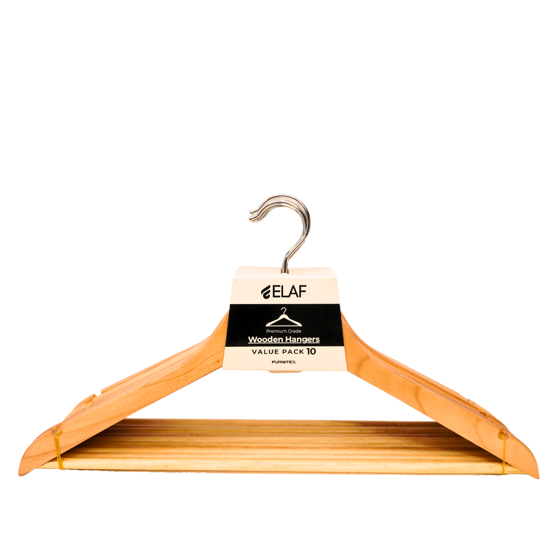 10 Pieces Premium Wooden Hangers with 360-Degree Rotatable Hook Furnitex Limited