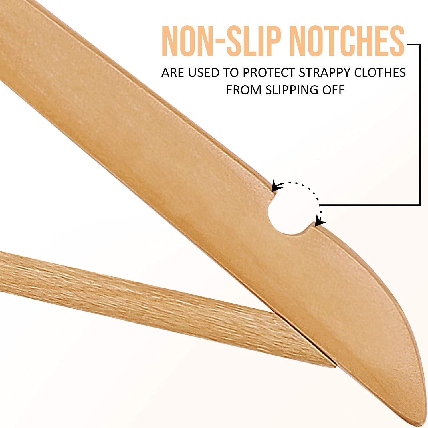 10 Pieces Premium Wooden Hangers with 360-Degree Rotatable Hook Furnitex Limited