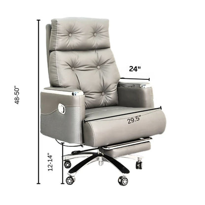 Executive Luxury Boss Chair with Footrest (FT-H0630) Gray - Furnitex Limited