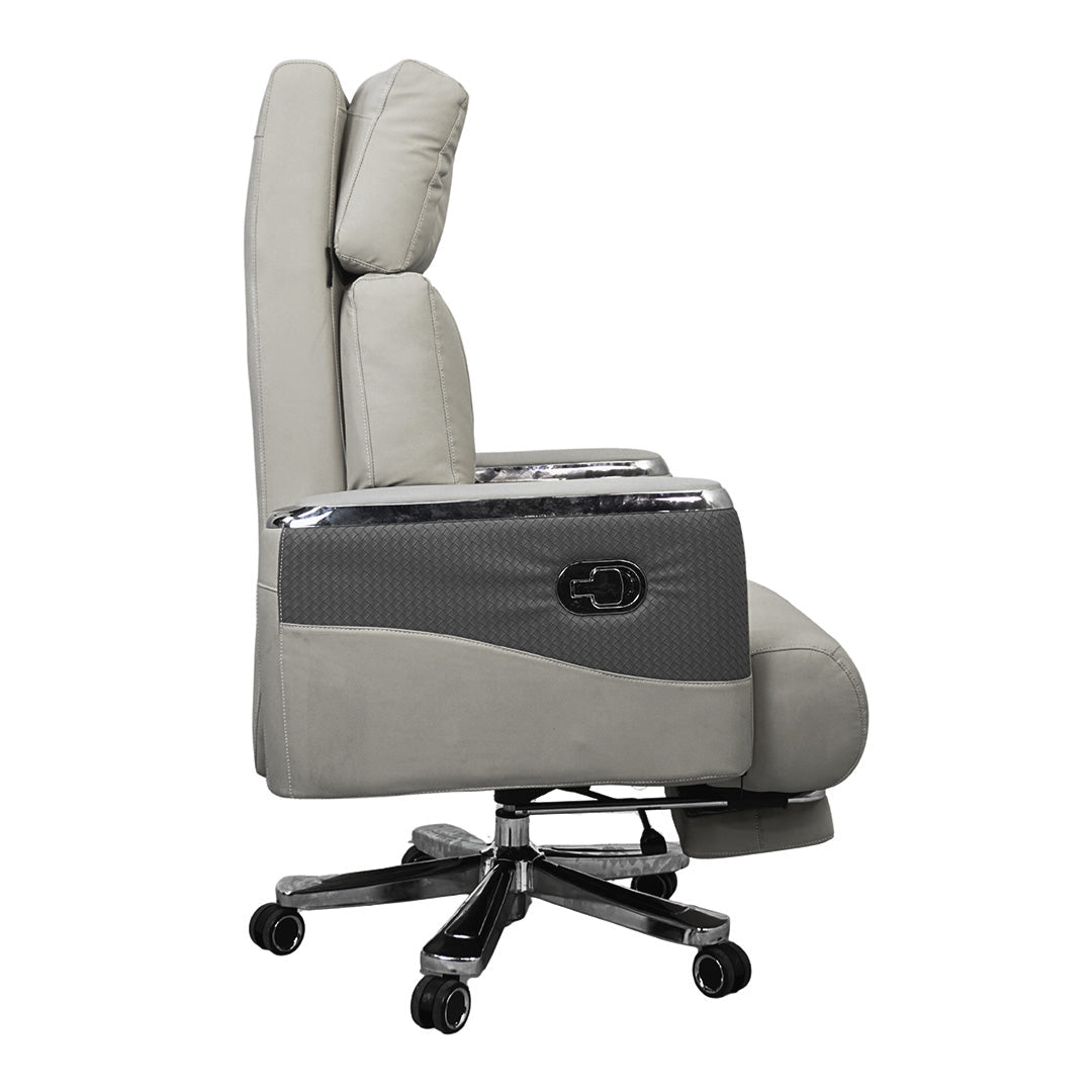 Executive Luxury Boss Chair with Footrest (FT-H0629) Gray - Furnitex Limited