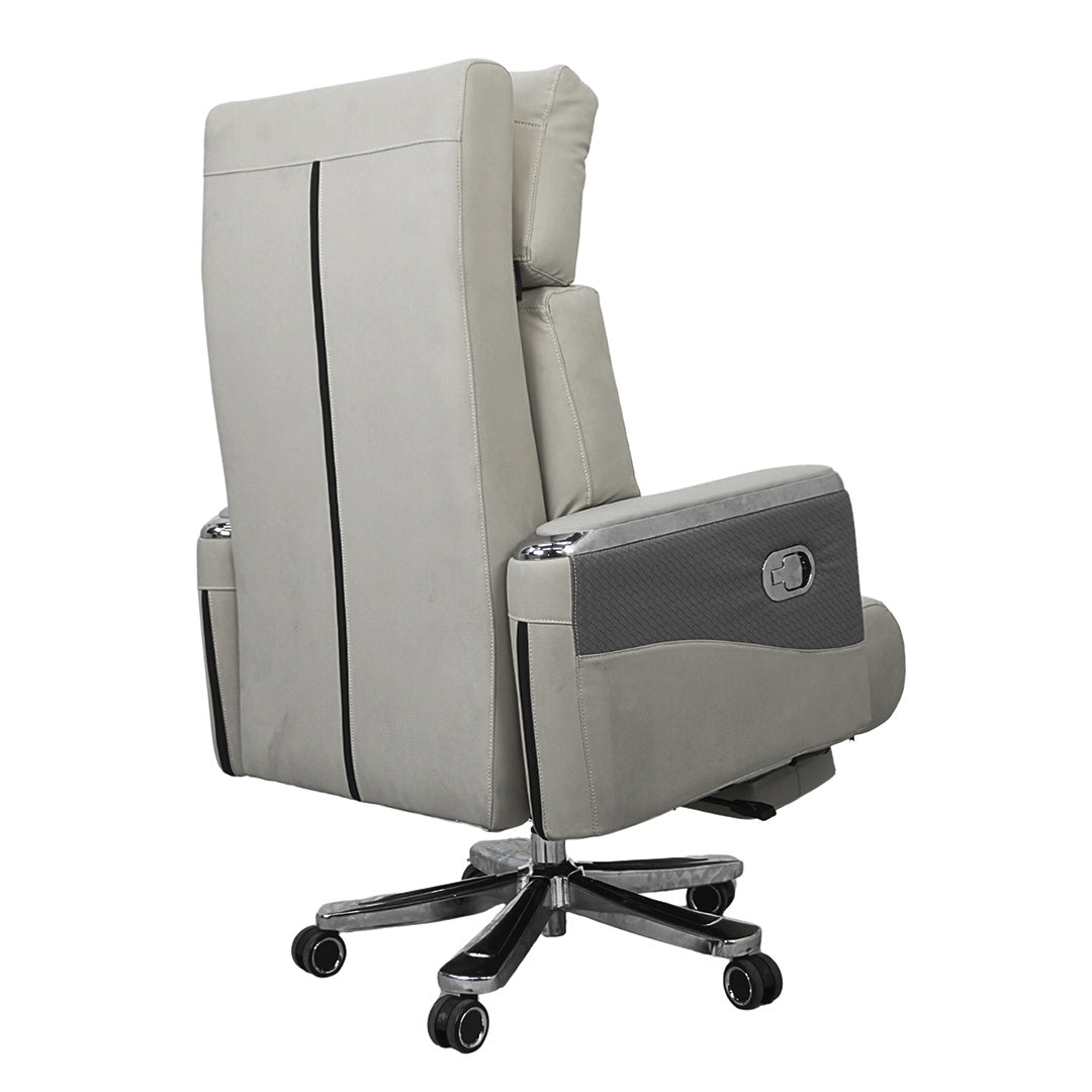 Executive Luxury Boss Chair with Footrest (FT-H0629) Gray - Furnitex Limited
