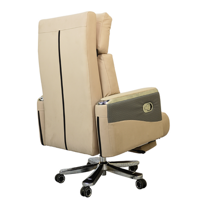 Executive Luxury Boss Chair with Footrest (FT-H0629) Light Cream - Furnitex Limited