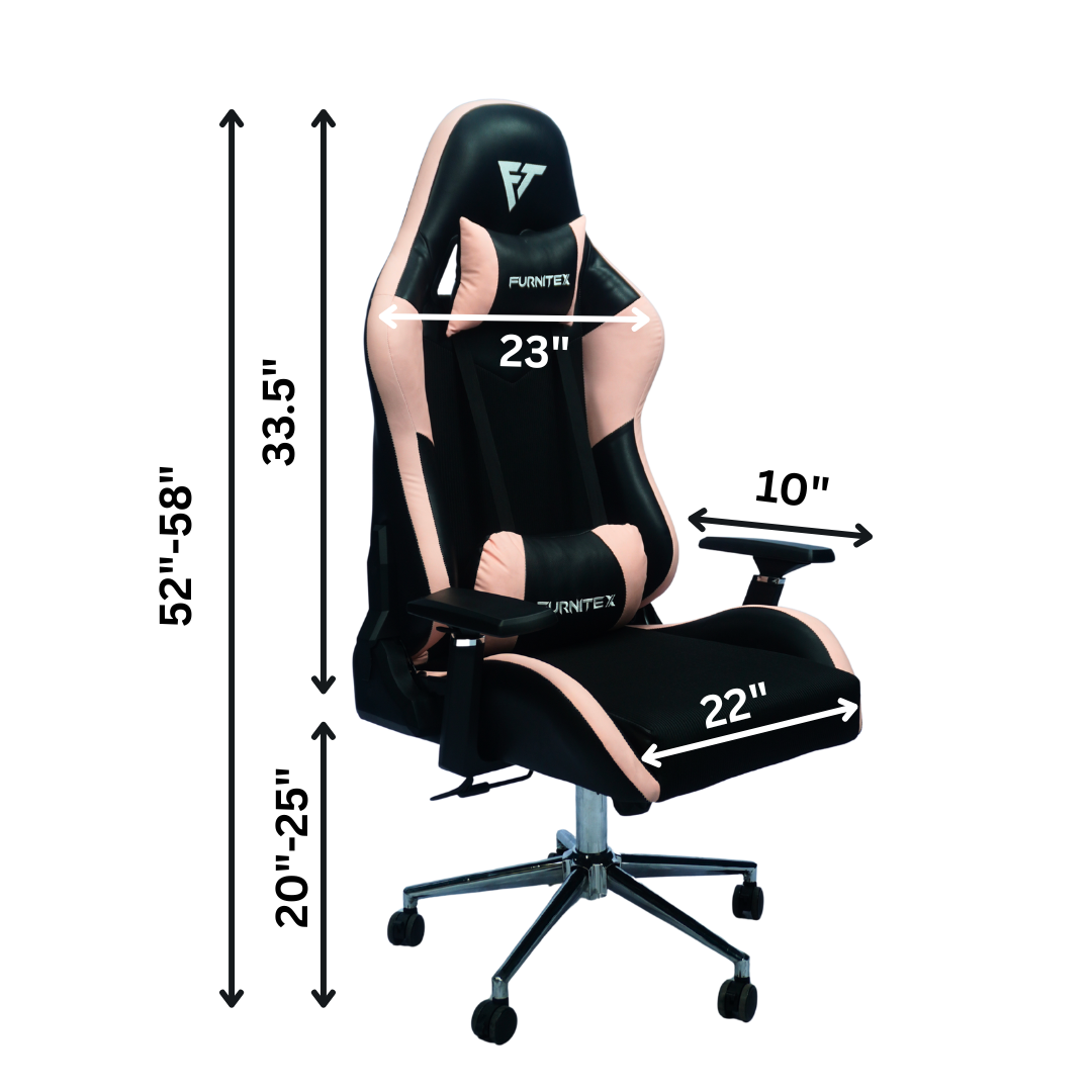 FURNITEX - Gaming Chair with 4D Armrest (FT-G1) Baby Pink - Furnitex Limited
