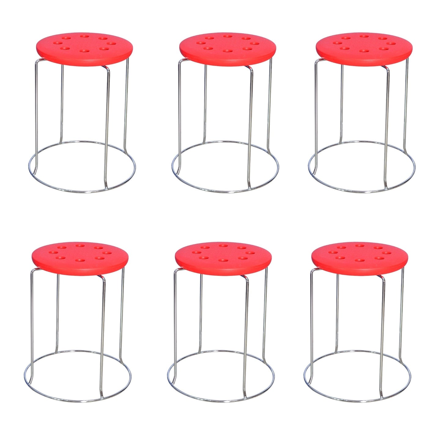 6 Combo Ring Stool (FT- S02) Red Furnitex Limited