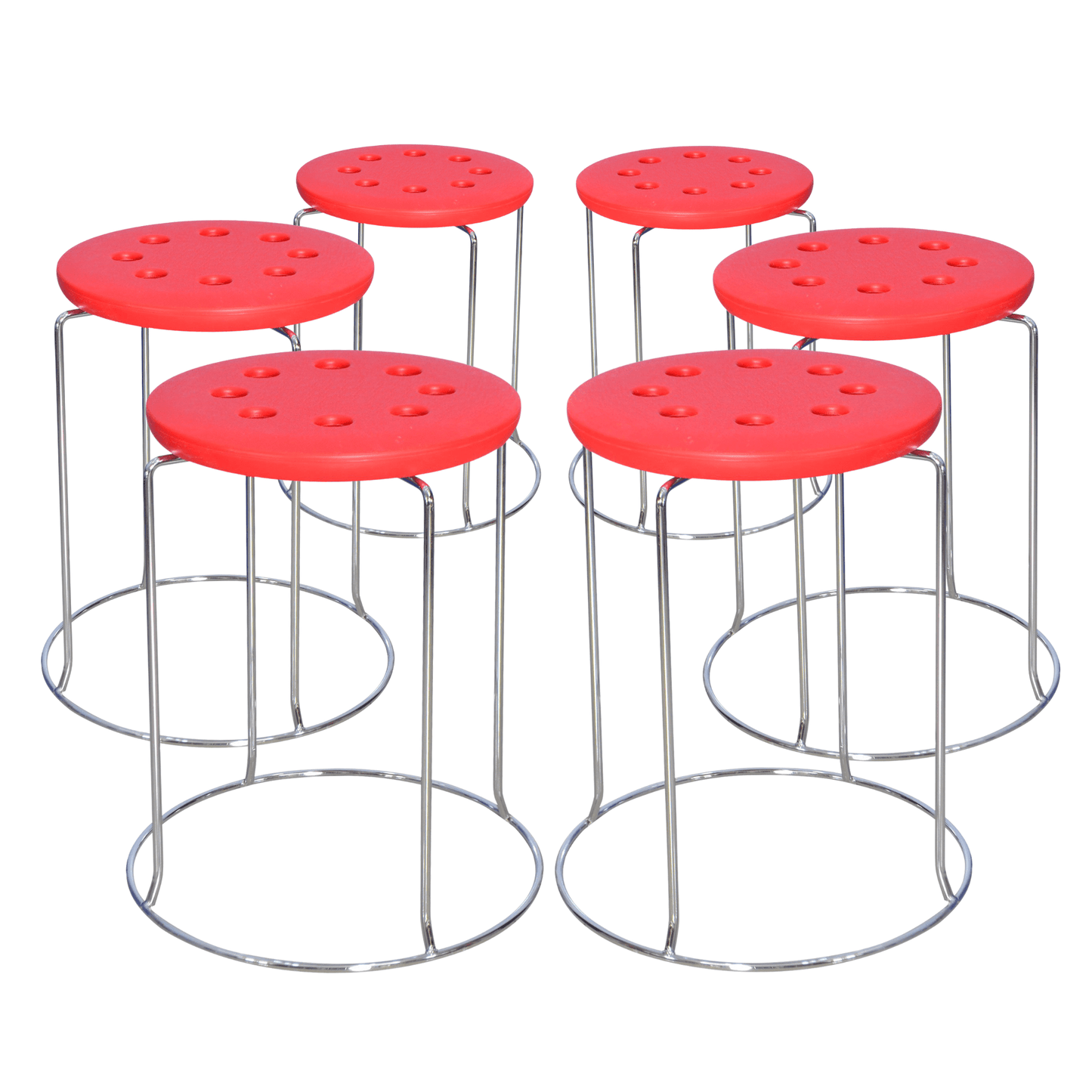 6 Combo Ring Stool (FT- S02) Red Furnitex Limited