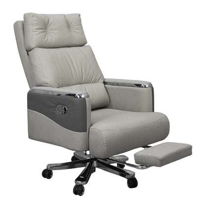 Executive Luxury Boss Chair with Footrest (FT-H0629) Gray - Furnitex Limited
