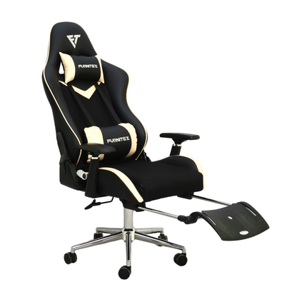 FURNITEX - Gaming Chair with 4D Armrest and Foot Rest (FT-G2 PRO )Glossy Off White - best office chair in bangladesh,  executive chair for office, childs table and chair set, Gaming Chair, Digital Safety Locker, Bar Stool, leather boss chair, Restaurant Chair, Large Antique Wall Mirror -Furnitex Limited