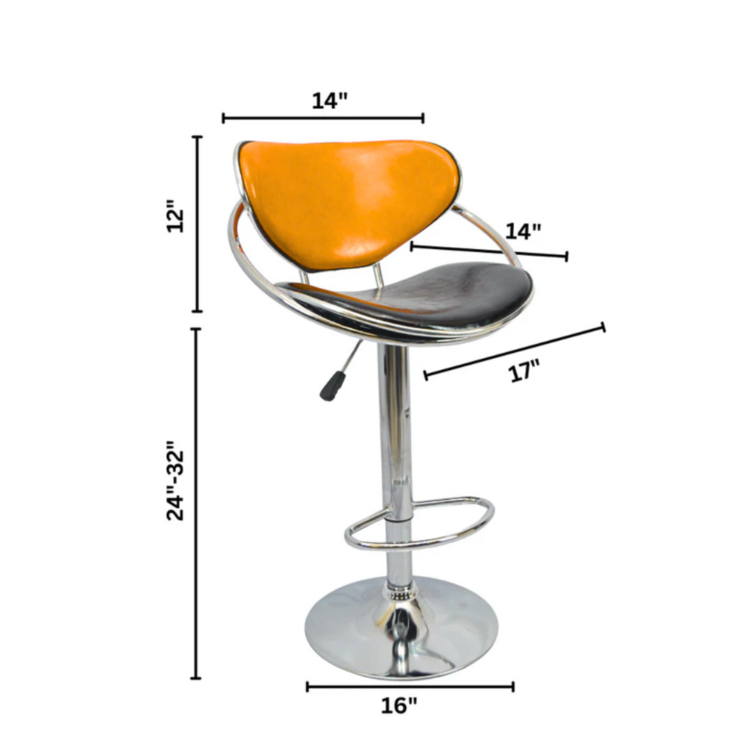 Bar Stool (FT-BL1) Glossy Orange - Furnitex Limited