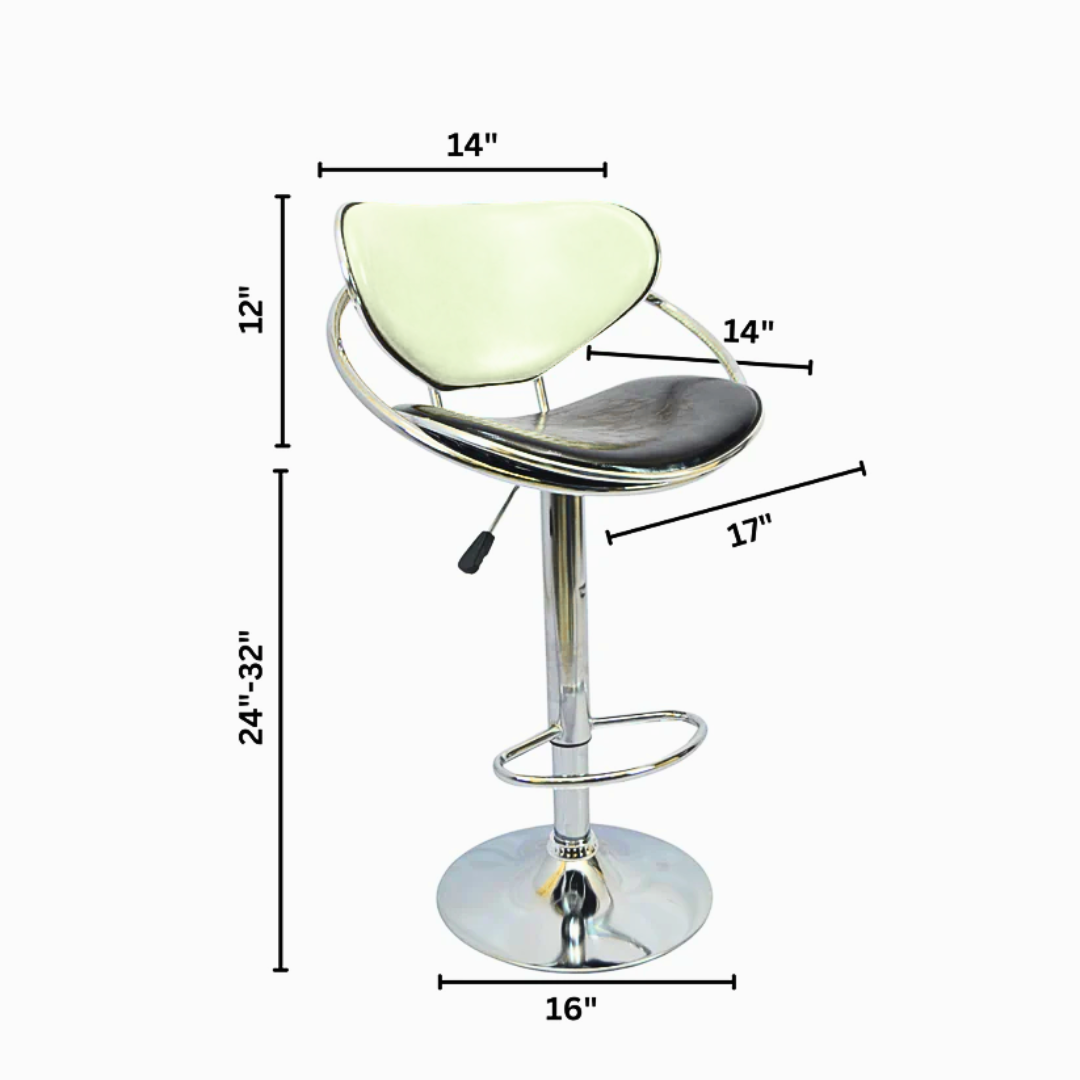 Bar Stool (FT-BL1) Glossy Off White - Furnitex Limited