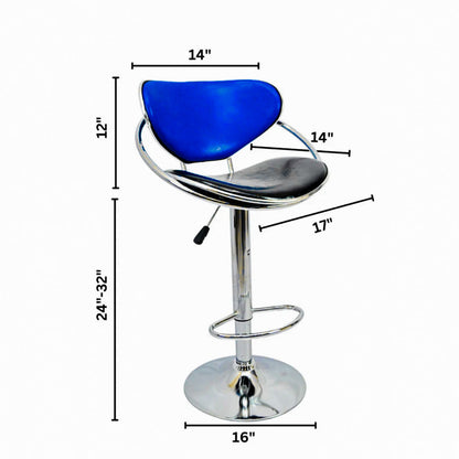 Bar Stool (FT-BL1) Glossy Blue - Furnitex Limited