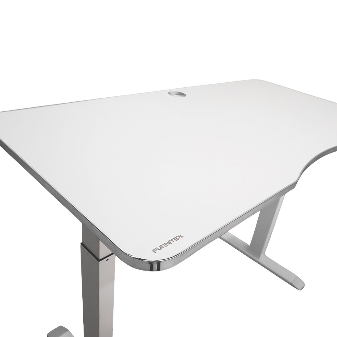 Electric Height-Adjustable Elevating Desk (FT-Y101) White - Furnitex Limited