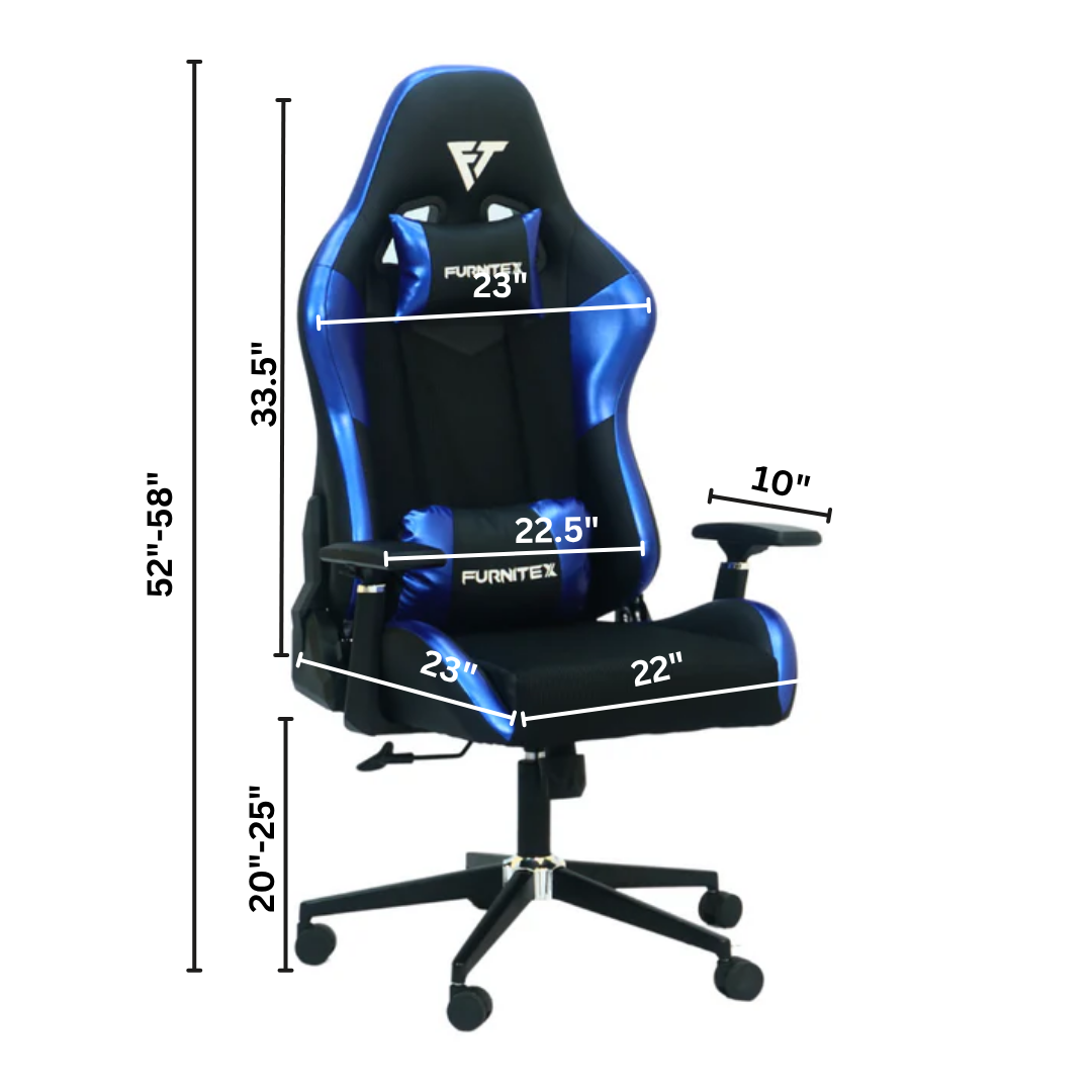 Gaming Chair Megamind with 4D Armrest (FT-G1)Glossy Blue - Furnitex Limited