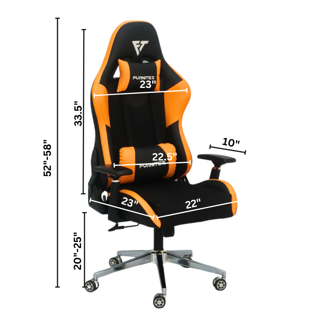 Gaming Chair Megamind with 4D Armrest (FT-G1 Pro) Orange Mate - Furnitex Limited