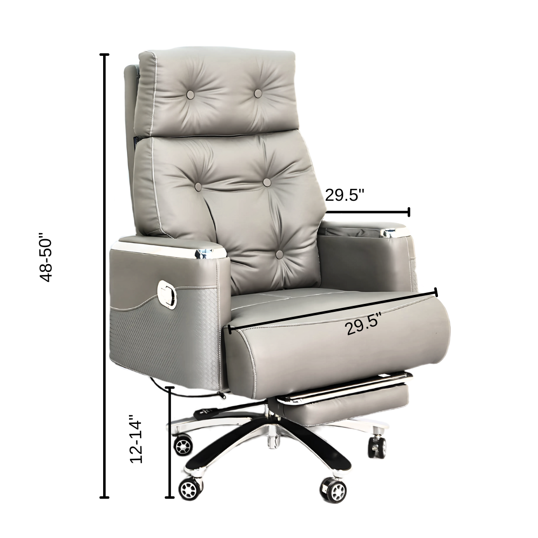 Executive Luxury Boss Chair with Footrest (FT-H0630) Light Cream