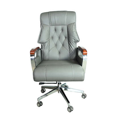Comfortable Luxury Boss Chair (FT-H186) Gray - best office chair in bangladesh,  executive chair for office, childs table and chair set, Gaming Chair, Digital Safety Locker, Bar Stool, leather boss chair, Restaurant Chair, Large Antique Wall Mirror -Furnitex Limited