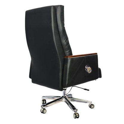 Comfortable Luxury Boss Chair  (FT-H808) Black - best office chair in bangladesh,  executive chair for office, childs table and chair set, Gaming Chair, Digital Safety Locker, Bar Stool, leather boss chair, Restaurant Chair, Large Antique Wall Mirror -Furnitex Limited