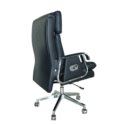 Comfortable Luxury Boss Chair (FT-HM09) Black - best office chair in bangladesh,  executive chair for office, childs table and chair set, Gaming Chair, Digital Safety Locker, Bar Stool, leather boss chair, Restaurant Chair, Large Antique Wall Mirror -Furnitex Limited