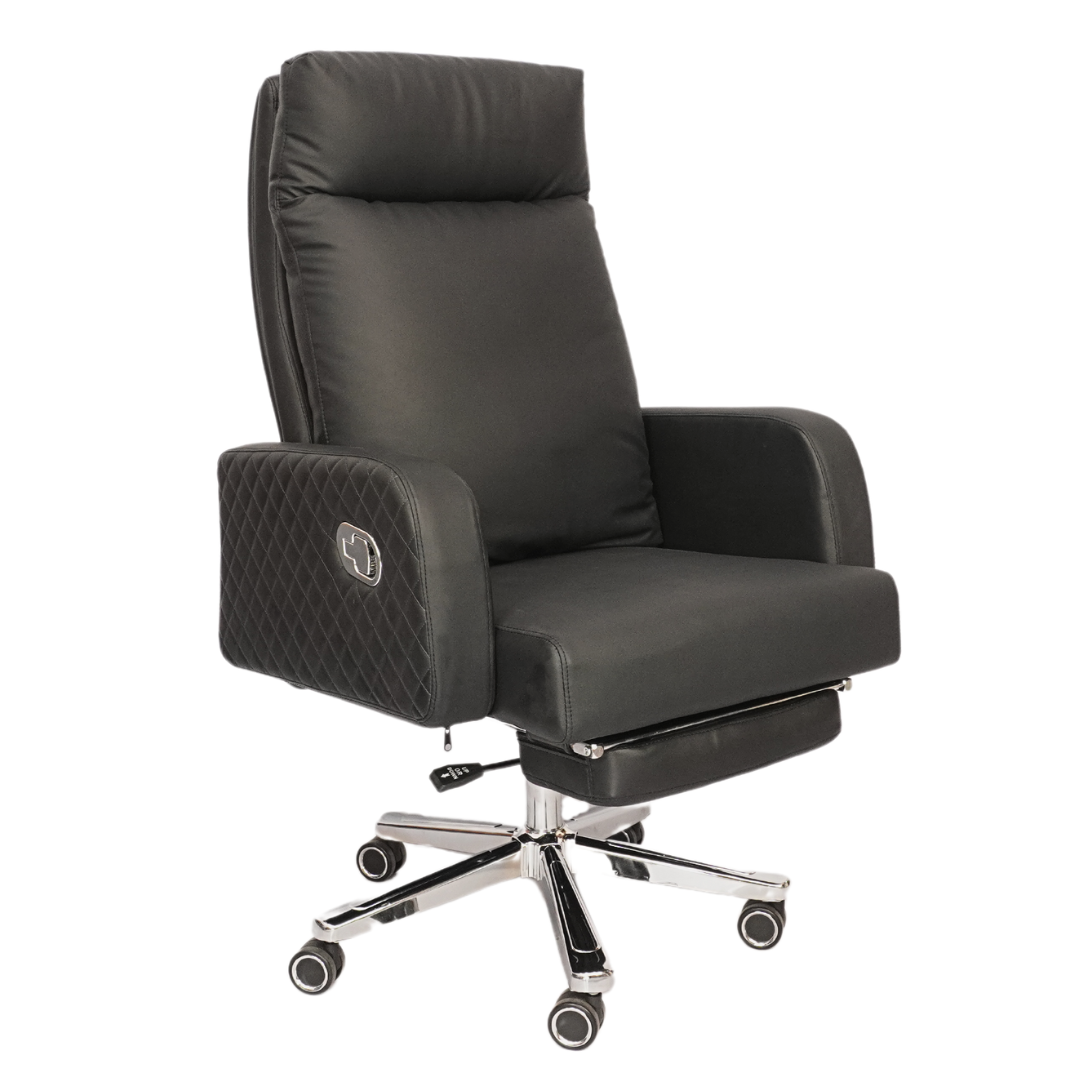 Comfortable Luxury Boss Chair with Footrest (FT-H573) Black Furnitex Limited