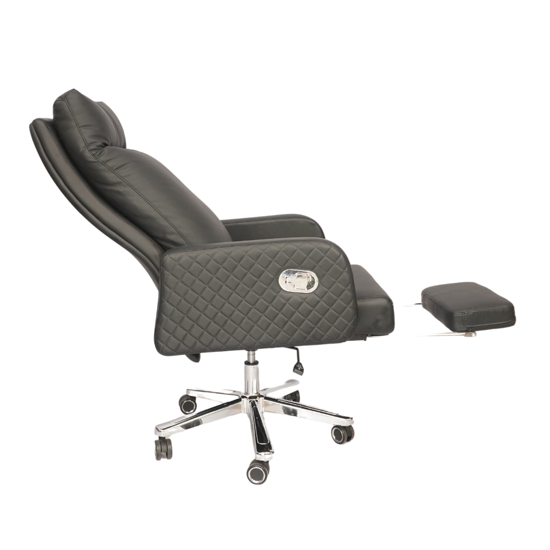 Comfortable Luxury Boss Chair with Footrest (FT-H573) Black Furnitex Limited