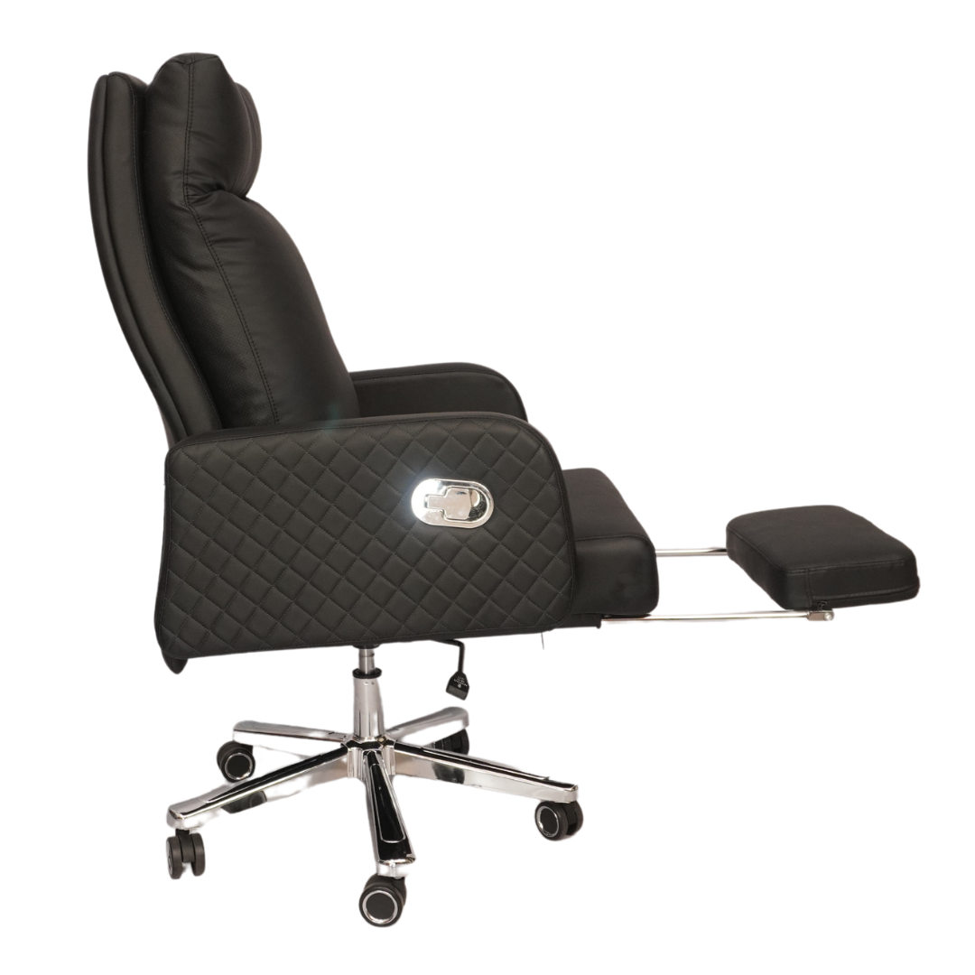 Comfortable Luxury Boss Chair with Footrest (FT-H573) Black Furnitex Limited