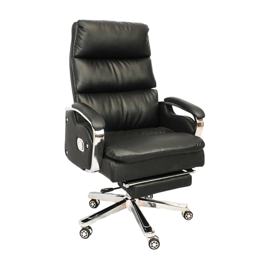 Comfortable Luxury Boss Chair with Footrest (FT-H809) Black Furnitex Limited