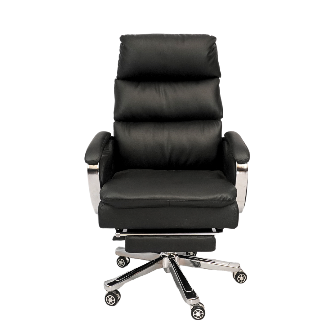 Comfortable Luxury Boss Chair with Footrest (FT-H809) Black Furnitex Limited