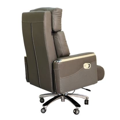Executive Luxury Boss Chair with Footrest (FT-H0630) Gray - best office chair in bangladesh,  executive chair for office, childs table and chair set, Gaming Chair, Digital Safety Locker, Bar Stool, leather boss chair, Restaurant Chair, Large Antique Wall Mirror -Furnitex Limited