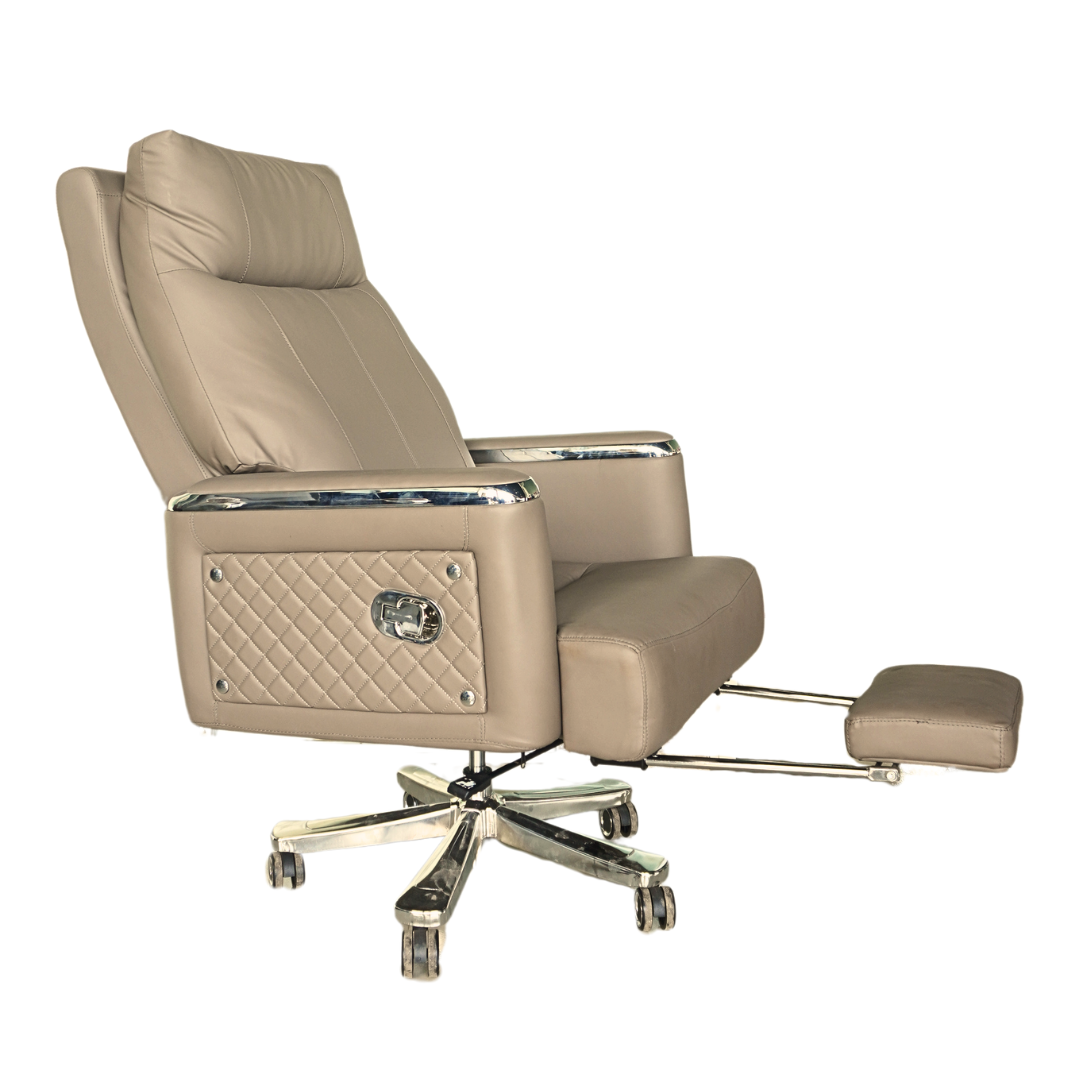 Executive Luxury Boss Chair with Footrest (FT-H0631) cream Furnitex Limited