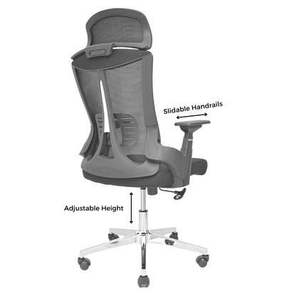 Executive Office Chair (FT-HJ053A) Black - best office chair in bangladesh,  executive chair for office, childs table and chair set, Gaming Chair, Digital Safety Locker, Bar Stool, leather boss chair, Restaurant Chair, Large Antique Wall Mirror -Furnitex Limited