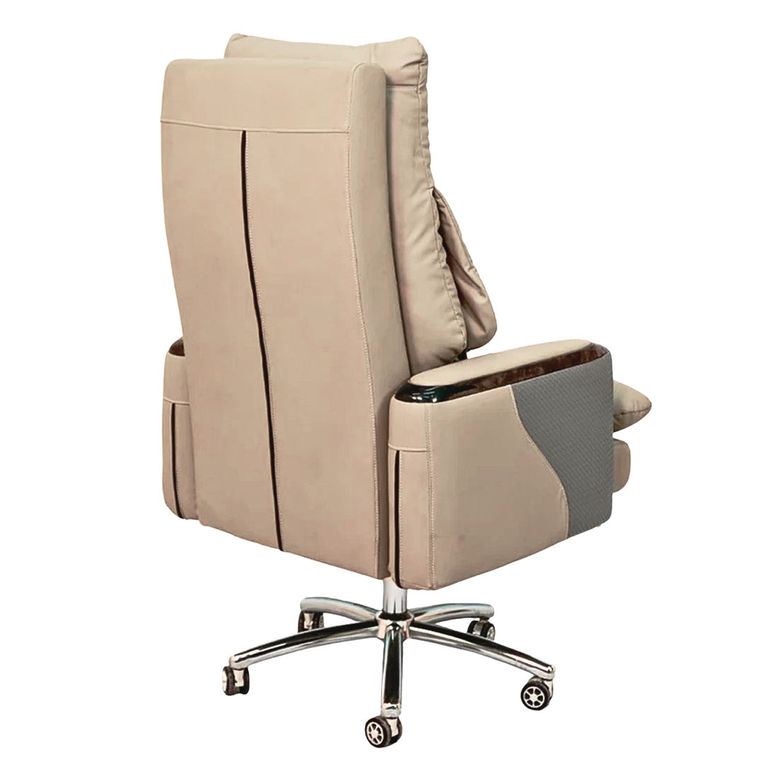 Executive Boss Chair Light Cream with Footrest – Furnitex BD