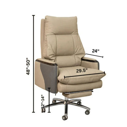 Executive Boss Chair Light Cream with Footrest – Furnitex BD