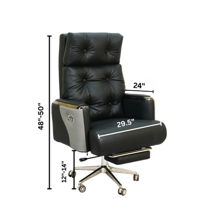 Executive Boss Chair with Footrest Black – Luxury Office Chair BD