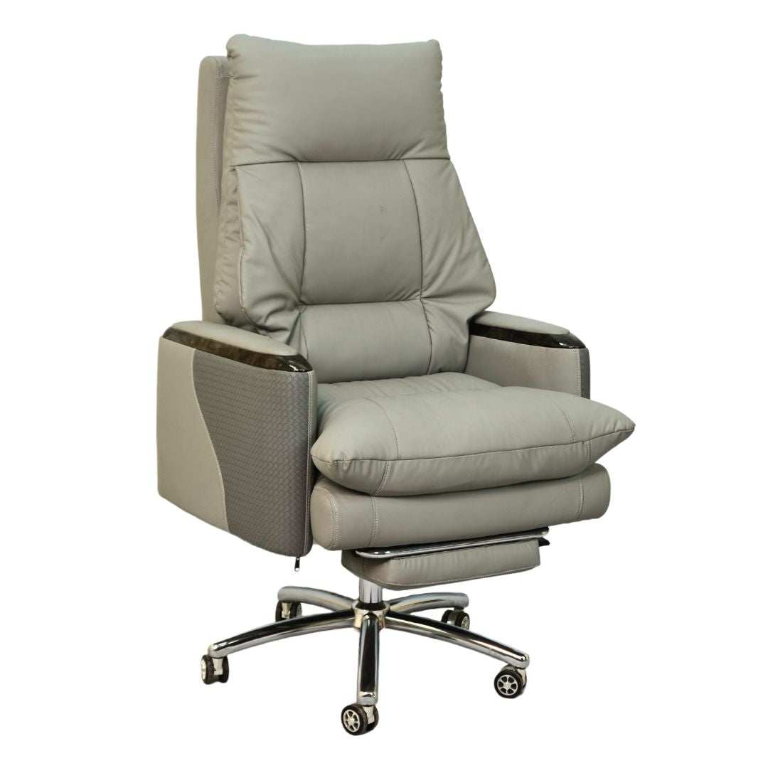 Executive Boss Chair with Footrest Gray - Furnitex BD