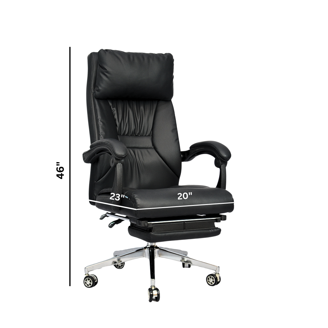 Revolving  Office Chair with Footrest and Pillow (FT-HB859) Black