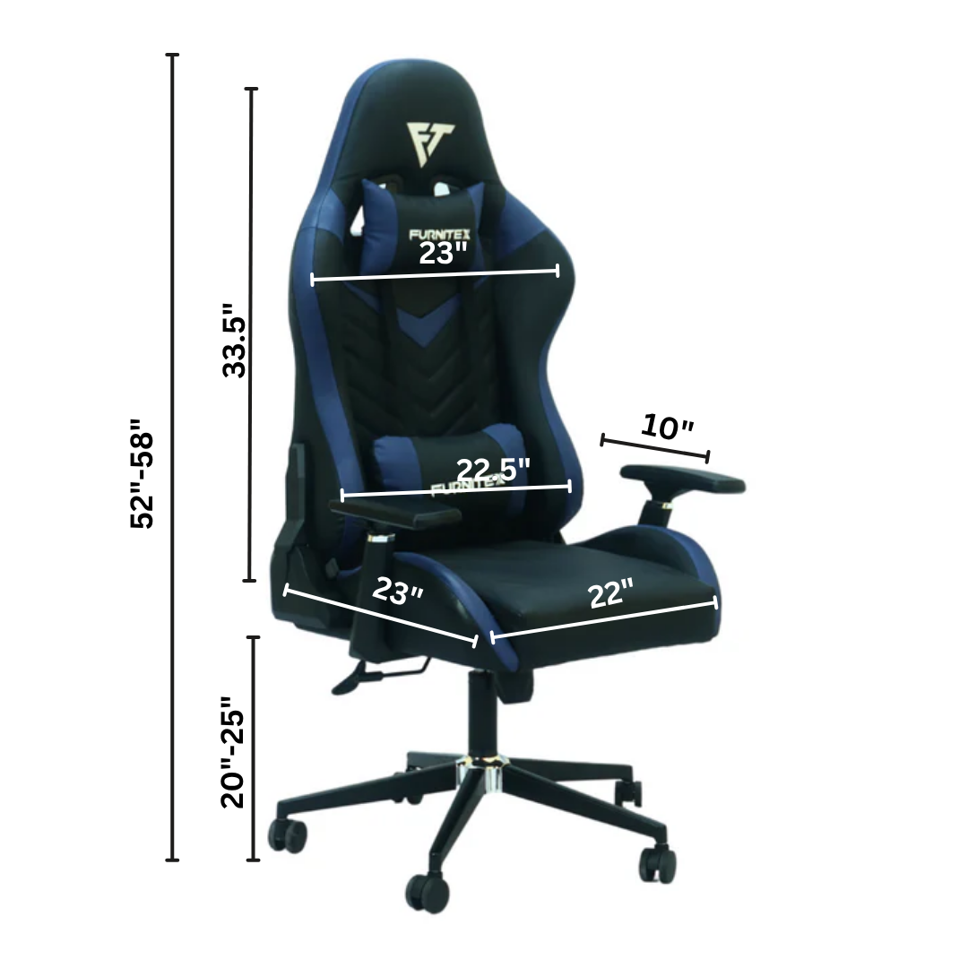 FURNITEX - Gaming Chair with 4D Armrest (FT-G3) Blue - Furnitex Limited