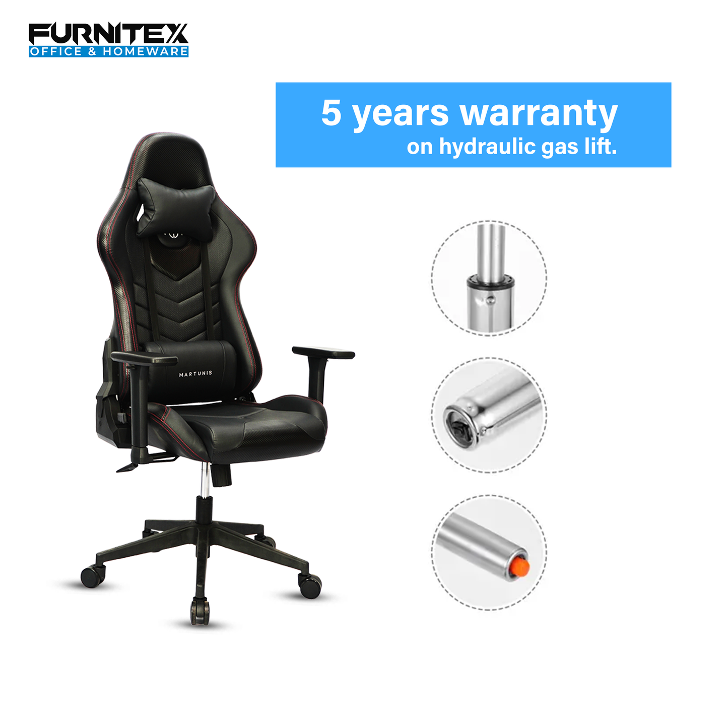 MARTUNIS - Gaming Chair with 4D Armrest (FT-F9042) Furnitex Limited