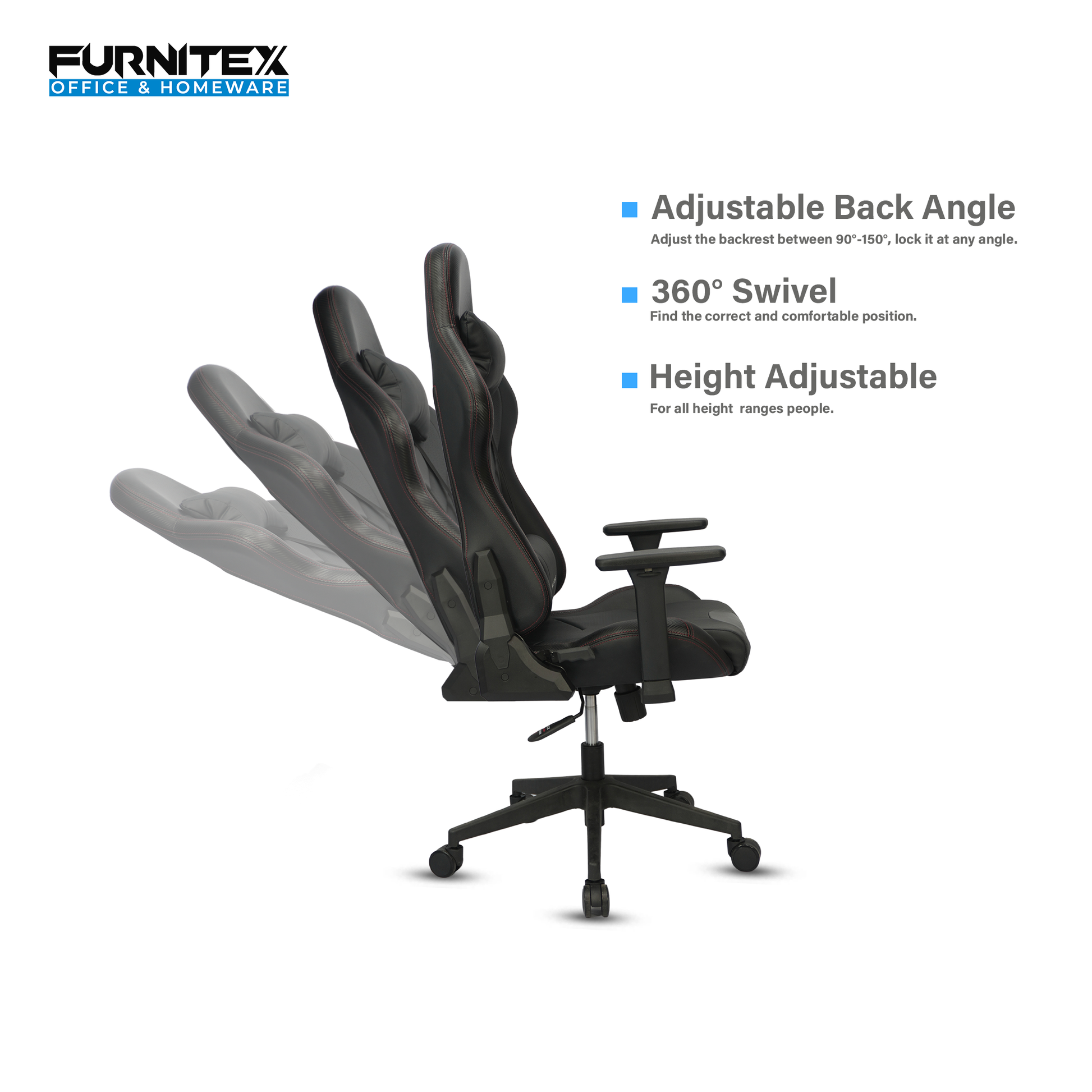 MARTUNIS - Gaming Chair with 4D Armrest (FT-F9042) Furnitex Limited