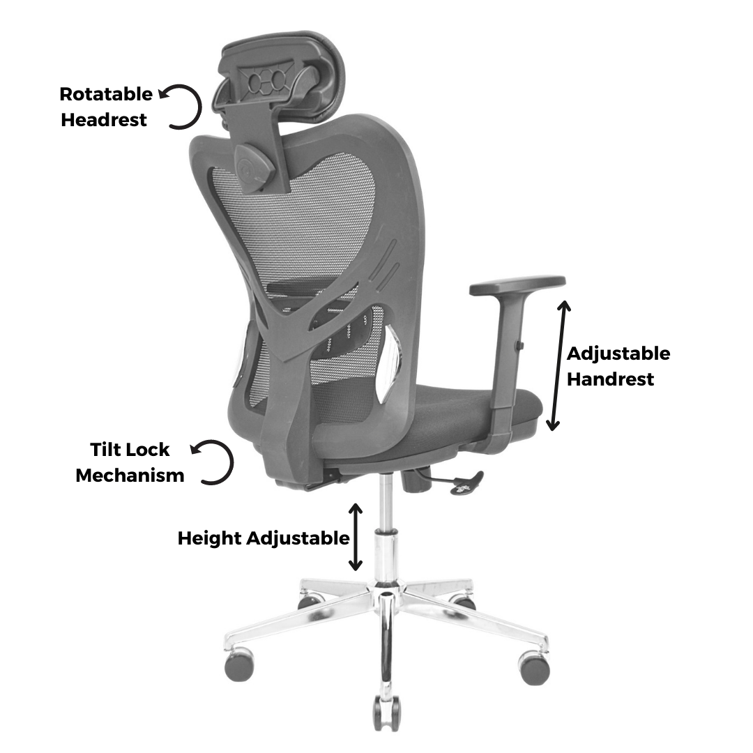 Mesh Office Chair (FT-J097A) Black Furnitex Limited